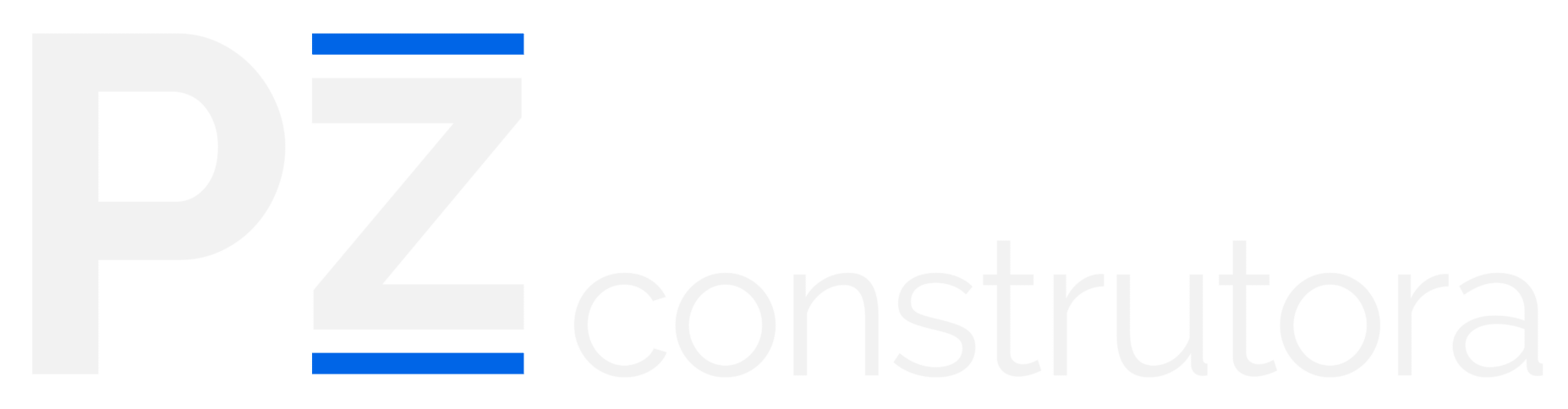 Logo PZ Construtora toda branca.